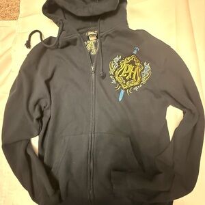 Black Zip-Up Planet Hollywood Orlando Hoodie with Embroidered Design